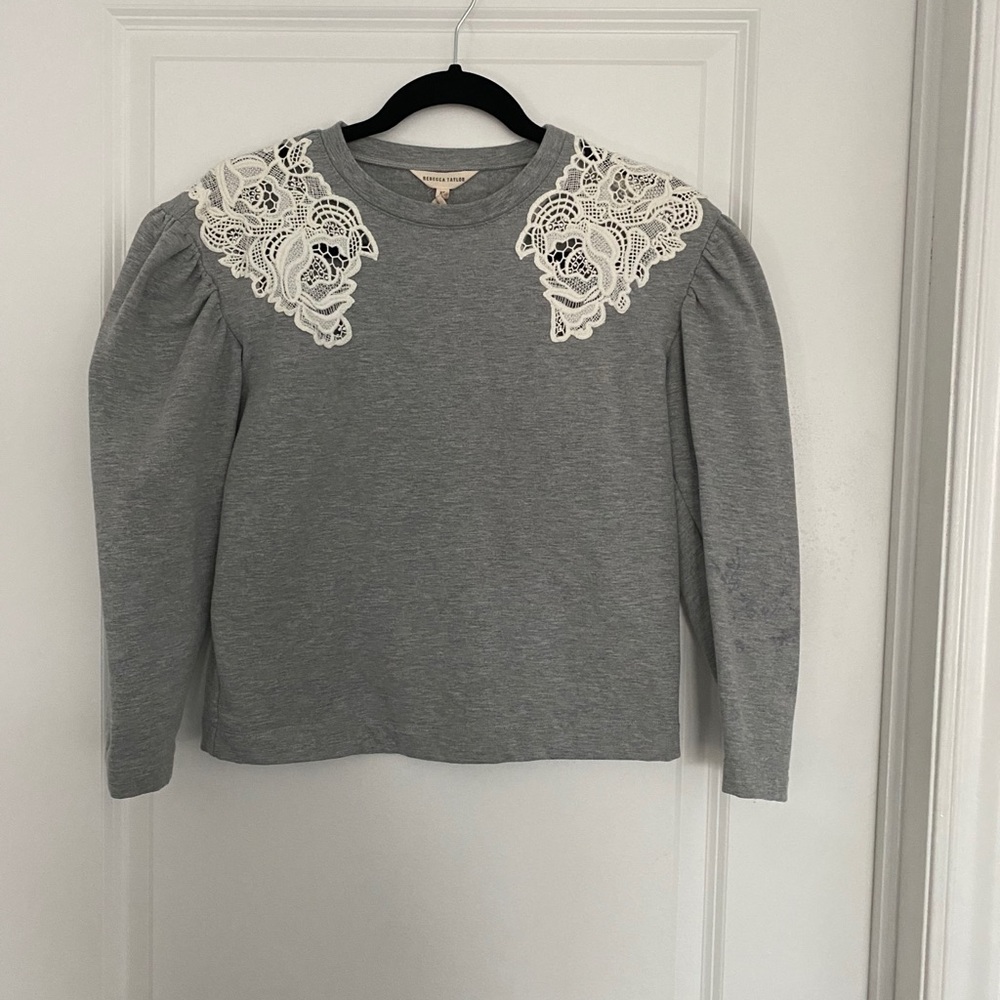 Rebecca Taylor sweatshirt with lace detail - XS